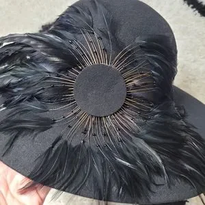 Rare Vintage 1960s - 70s Michael Howard, Mr. Charles, feathered wool hat black f Vintage | Accessories | Rare Vintage 96s 70s Michael Howard  main image 2